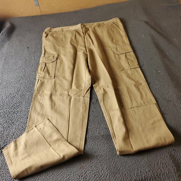 Boulder Creek Trading Cargo Pants Big Tall Mens Size 48 38L Tan Cotton Chino Kha - Picture 1 of 7